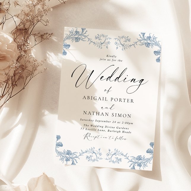 Convites Vintage Chinoiserie Elegante Clássica (Criador carregado)