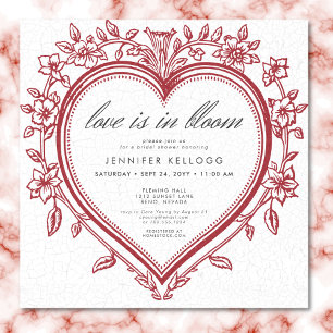 Convites Vintage Chinoiserie Love In Bloom Chá de panela