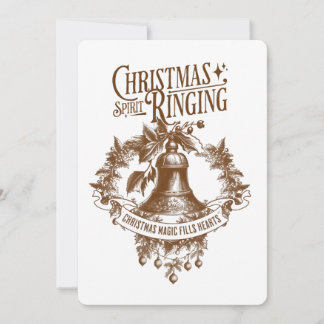 Convites Vintage Christmas Bell Spirit Ringing Holiday Card