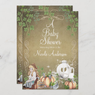 Convites Vintage Cinderella Storybook Chá de fraldas Fairyt