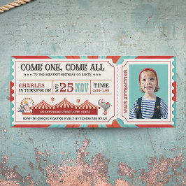 Convites Vintage Circus Carnival Foto do Bilhete