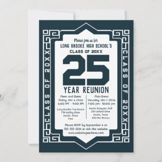 Convites Vintage "Classe de" Reunião de Segundo grau de 25