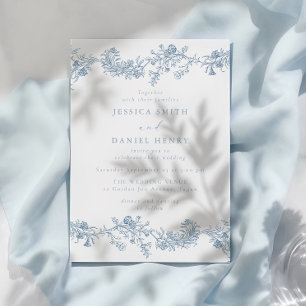 Convites Vintage Classic Chinoiserie Floral Weding