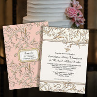 Vintage Clássica Elegante Casamento de Marfim Dour