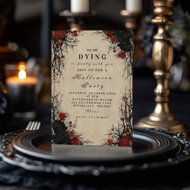 Convites Vintage Cobweb Gothic Halloween Soirée (Criador carregado)