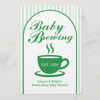Convites Vintage Coffee Shop Baby Shower - Vintage Green