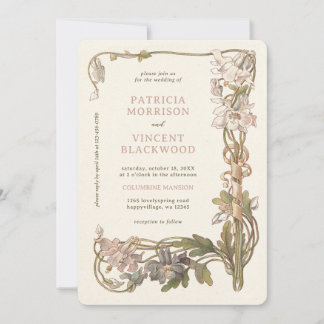 Convites Vintage Columbine Frame Weditation