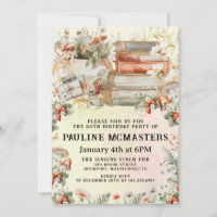 Vintage Cottagecore Book Lover 80 Aniversário