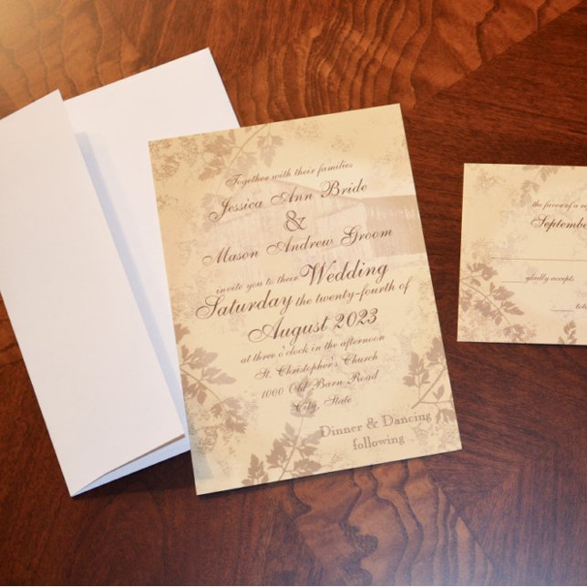 Convites Vintage Country Barn Wedding (Criador carregado)