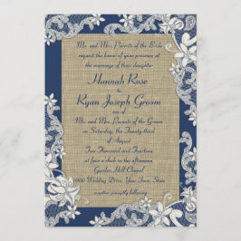 Convites Vintage Country Floral and Burlap