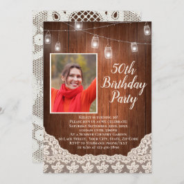 Convites Vintage Country Luz 50ª Foto de Festa de aniversár
