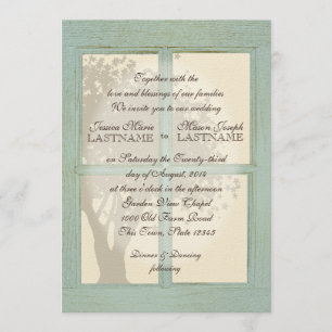 Convites Vintage Country Window Pane Wedding