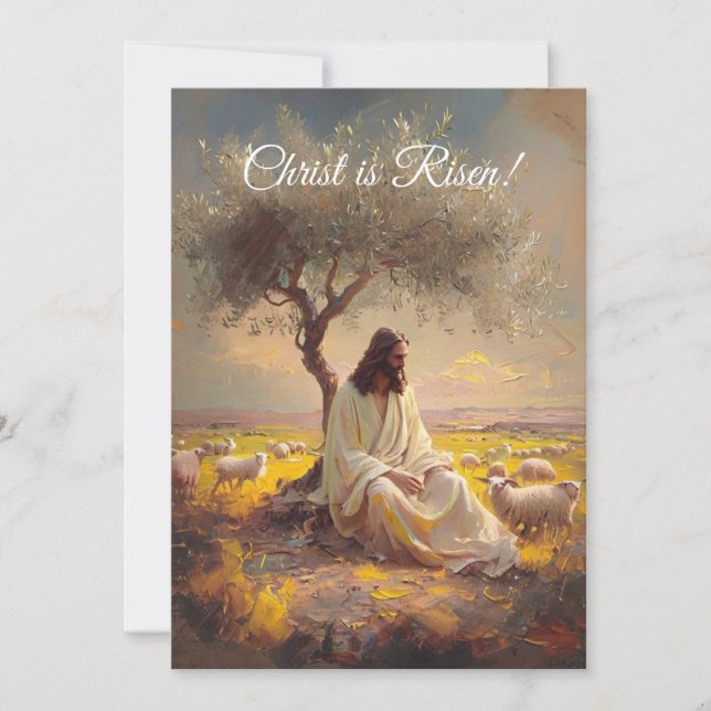 Convites Vintage Cristo é Religião Cristã Risen Páscoa (Frente)