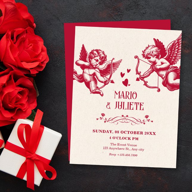Convites Vintage cupid love wedding  (Criador carregado)