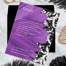 Convites Vintage Damask Lavanda Gerber Daisy Wedding