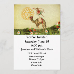 Convites Vintage Dancer em um Camelo