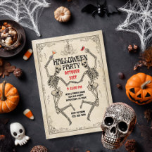 Vintage Dancing Skeleton Elegante Gothic Halloween