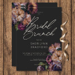 Convites Vintage Dark Burgundy e Dourada Bridal Brunch<br><div class="desc">Elegante e subestimado,  esse convite é moderno e simples,  mas sofisticado,  com fundo preto e texto branco cremoso. Um buquê floral escuro e vintage de flores de burgundy,  ouro e creme destaca dois dos cantos superior e inferior. Criado pela imprensa simplesmente de farmácia.</div>