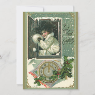 Convites Vintage de ano novo, vitoriana vitoriana