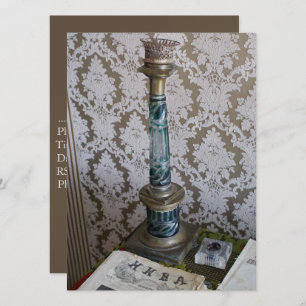 Convites Vintage de vidro azul