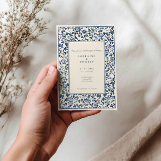 Convites Vintage Delsoftware estilo Blue creme Casamento Fl
