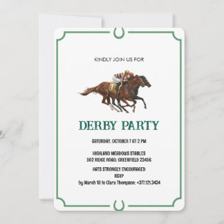 Convites Vintage Derby Horse Racing Party Invite