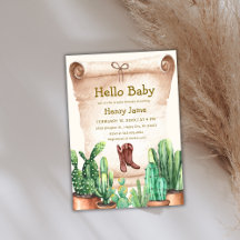 Vintage Desert Cactus Boots Chá de fraldas