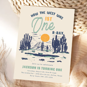 Convites Vintage Desert West Wild West primeiro aniversario