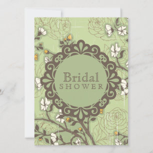 Convites Vintage Dogwood em Verde