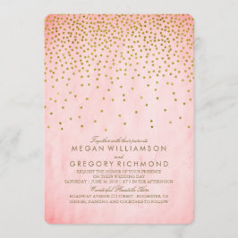 Convites Vintage Dourada Confetti Casamento Rosa