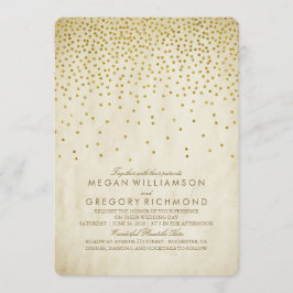 Convites Vintage Dourada Confetti Wedding