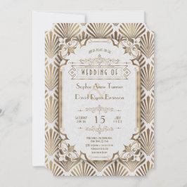 Convites Vintage Dourado Art Deco Excelente 20s Casamento