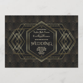 Convites Vintage Dourado Excelente Gatsby Wedding
