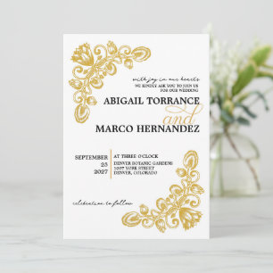 Convites Vintage Dourado Wedding