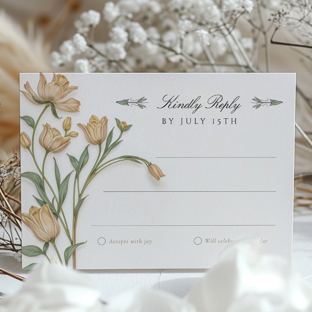 Convites Vintage Dragonfly RSVP Card Wedding (Criador carregado)