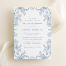 Vintage Dusty Blue Floral Casamento