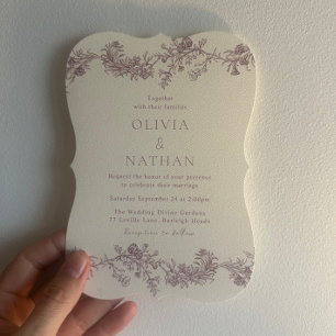 Convites Vintage Dusty Rosa e Blush Floral Weding