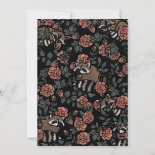 Convites Vintage Dusty Rosa Raccoons
