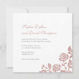 Convites Vintage Dusty Rosa Rosa Rosa Lace Casamento Quadra