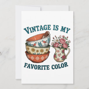 Convites Vintage é Minha Cor Favorita Floral Amante Retro