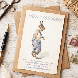 Convites Vintage Easter Bunny Invitation - Easter Egg Hunt
