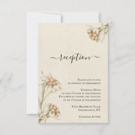 Convites Vintage Edelweiss Floral Reception Enclosure Card