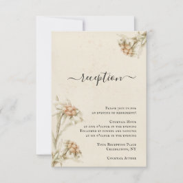 Convites Vintage Edelweiss Floral Reception Enclosure Card 