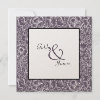 Convites Vintage EggPlant Plum Invitation