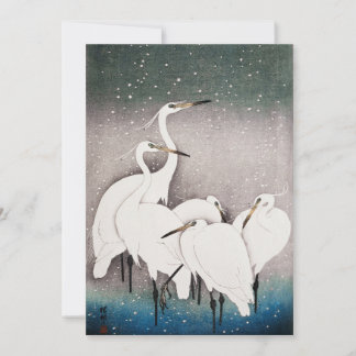 Convites Vintage Egrets Na Arte Da Neve Ohara Koson Japão