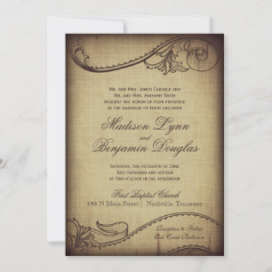 Convites Vintage Elegance Rustic Wedings Invtions