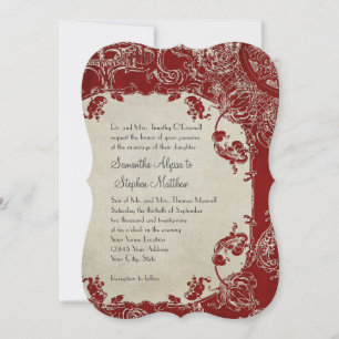 Convites Vintage Elegance Wedding Toile Floral Damask