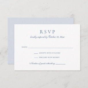 Convites Vintage Elegant Floral Blue Wedding RSVP