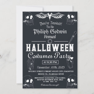 Convites Vintage Elegant Gothic Halloween