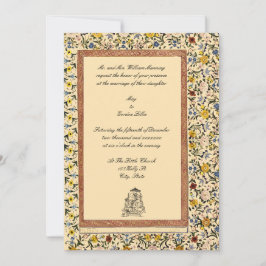 Convites Vintage Elegant Indian Floral Wedding